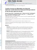 Cover page: Cognitive outcomes are differentially associated with depression severity trajectories during psychotherapy treatment for late life major depressive disorder.