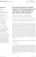 Cover page: Increased movement-related signals in both basal ganglia and cerebellar output pathways in two children with dystonia.