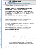 Cover page: The Role of Community-Based Organizations in Improving Chronic Care for Safety-Net Populations