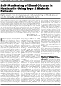 Cover page: Self-monitoring of blood glucose in noninsulin-using type 2 diabetic patients: right answer, but wrong question: self-monitoring of blood glucose can be clinically valuable for noninsulin users.