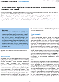 Cover page: Linear verrucous epidermal nevus with oral manifestations: report of two cases