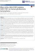 Cover page: Effect of the JAK2/STAT3 inhibitor SAR317461 on human glioblastoma tumorspheres