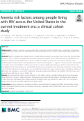 Cover page: Anemia risk factors among people living with HIV across the United States in the current treatment era: a clinical cohort study