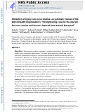 Cover page: Utilization of injury care case studies: a systematic review of the World Health Organizations Strengthening care for the injured: Success stories and lessons learned from around the world.