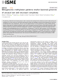 Cover page: Metagenomic methylation patterns resolve bacterial genomes of unusual size and structural complexity