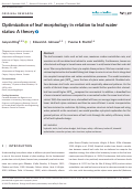 Cover page: Optimization of leaf morphology in relation to leaf water status: A theory