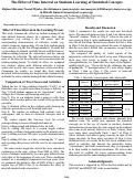 Cover page: The Effect of Time Interval on Students Learning of Statistical Concepts