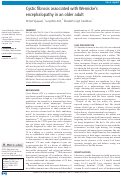 Cover page: Cystic fibrosis associated with Wernickes encephalopathy in an older adult.