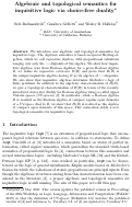 Cover page: Algebraic and topological semantics for inquisitive logic via choice-free duality