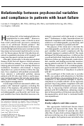 Cover page: Relationship between psychosocial variables and compliance in patients with heart failure