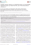 Cover page: Complete Genome Sequences of Caldicellulosiruptor sp. Strain Rt8.B8, Caldicellulosiruptor sp. Strain Wai35.B1, and “Thermoanaerobacter cellulolyticus”