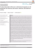 Cover page: Context‐dependent effects of a reintroduced ungulate on soil properties are driven by soil texture, moisture, and herbivore activity