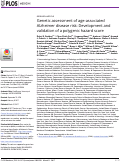 Cover page: Genetic assessment of age-associated Alzheimer disease risk: Development and validation of a polygenic hazard score