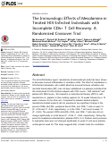 Cover page: The immunologic effects of mesalamine in treated HIV-infected individuals with incomplete CD4+ T cell recovery: a randomized crossover trial.