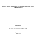 Cover page: Provider-Patient Communication and Abnormal Mammogram Delays: A Qualitative Study