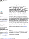 Cover page: Immune-related genetic enrichment in frontotemporal dementia: An analysis of genome-wide association studies.