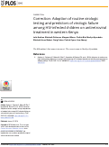 Cover page: Correction: Adoption of routine virologic testing and predictors of virologic failure among HIV-infected children on antiretroviral treatment in western Kenya