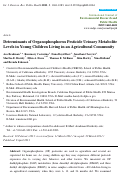 Cover page: Determinants of Organophosphorus Pesticide Urinary Metabolite Levels in Young Children Living in an Agricultural Community