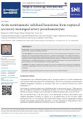 Cover page: Acute nontraumatic subdural hematoma from ruptured accessory meningeal artery pseudoaneurysm.