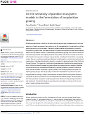 Cover page: On the sensitivity of plankton ecosystem models to the formulation of zooplankton grazing