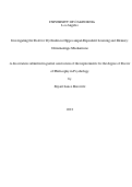 Cover page: Investigating the Role for Dysbindin in Hippocampal-Dependent Learning and Memory: Glutamatergic Mechanisms