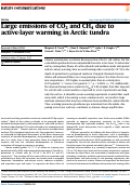 Cover page: Large emissions of CO2 and CH4 due to active-layer warming in Arctic tundra.