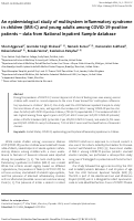 Cover page: An epidemiological study of multisystem inflammatory syndrome in children (MIS-C) and young adults among COVID-19-positive patients - data from National Inpatient Sample database.