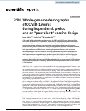 Cover page: Whole-genome demography of COVID-19 virus during its pandemic period and on panvalent vaccine design.