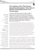 Cover page: Proceedings of the Third Annual Deep Brain Stimulation Think Tank: A Review of Emerging Issues and Technologies