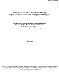 Cover page: An Inside Look at a U.S. Department of Energy Impact Evaluation Framework for Deployment 
Programs