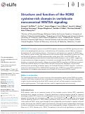 Cover page: Structure and function of the ROR2 cysteine-rich domain in vertebrate noncanonical WNT5A signaling