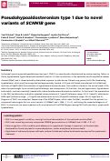 Cover page: Pseudohypoaldosteronism type 1 due to novel variants of SCNN1B gene