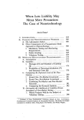 Cover page: When Less Liability May Mean More Precaution: The Case of Nanotechnology