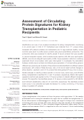 Cover page: Assessment of Circulating Protein Signatures for Kidney Transplantation in Pediatric Recipients