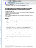 Cover page: Developmental Trends in Sleep Duration in Adolescence and Young Adulthood: Evidence From a National United States Sample