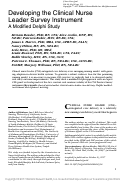 Cover page: Developing the Clinical Nurse Leader Survey Instrument