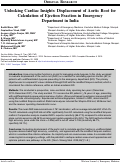 Cover page: Unlocking Cardiac Insights: Displacement of Aortic Root for Calculation of Ejection Fraction in Emergency Department in India