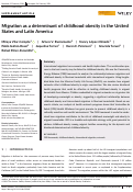 Cover page: Migration as a determinant of childhood obesity in the United States and Latin America