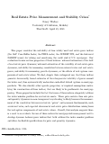 Cover page: Real Estate Price Measurement and Stability Crises