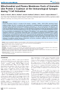 Cover page: Mitochondrial and Plasma Membrane Pools of Stomatin-Like Protein 2 Coalesce at the Immunological Synapse during T Cell Activation