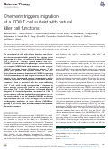 Cover page: Chemerin triggers migration of a CD8 T&nbsp;cell subset with natural killer cell functions