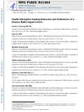 Cover page: Health Information–seeking Behaviors and Preferences of a Diverse, Multilingual Urban Cohort