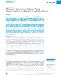 Cover page: Mitigating Coronavirus-Induced Acute Respiratory Distress Syndrome by Radiotherapy