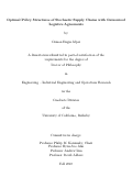 Cover page: Optimal Policy Structures of Stochastic Supply Chains with Outsourced Logistics Agreements