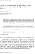 Cover page: The Study of Literary Texts at the Nexus of Multiple Histories in the Intermediate College-Level German Classroom