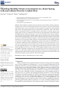 Cover page: Modeling Monthly Nitrate Concentration in a Karst Spring with and without Discrete Conduit Flow