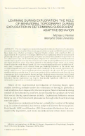 Cover page: Learning During Exploration: The Role of Behavioral Topography During Exploration in Determining Subsequent Adaptive Behavior in the Sprague-Dawley Rat (      <em>Rattus norvegicus</em>      )