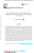 Cover page: Search for physics beyond the standard model in multilepton final states in proton-proton collisions at s = 13 TeV