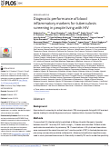 Cover page: Diagnostic performance of blood inflammatory markers for tuberculosis screening in people living with HIV