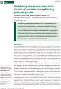 Cover page: Deciphering immune mechanisms in chronic inflammatory demyelinating polyneuropathies